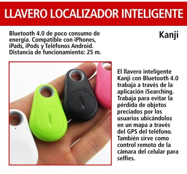 LOCALIZADOR BLUETOOTH LLAVERO RASTREADOR GPS KANJI - Imagen 2